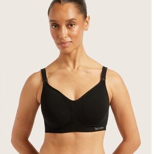 Boody Black Wireless Maternity Bra In Bamboo Seamfree Fabric Size Large EUC